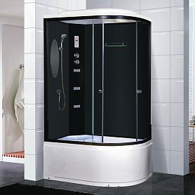 Душевая кабина Niagara Ultra NG-214-01LN 120х80, левая, стекло тонированное, профиль черный, с крышей, с гидромассажем, с пультом управления - фото 1