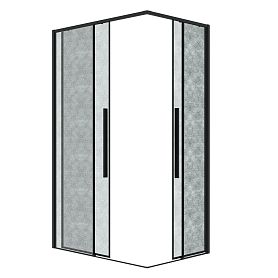 Душевой уголок Grossman Galaxy 300.K33.01.9080.21.02 90х80, стекло шиншилла, профиль черный матовый - фото 1