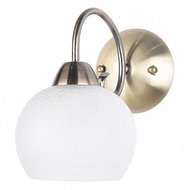 Бра Arte Lamp Margo A9317AP-1AB, арматура бронза, плафон стекло белое, 15х25 см - фото 1