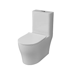 Унитаз-моноблок Grossman Classic GR-4488SQ напольный, безободковый, с сиденьем микролифт, цвет белый глянцевый - фото 1