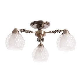 Потолочная люстра Arte Lamp Malina A7695PL-3AB, арматура античная бронза, плафон стекло белое - фото 1