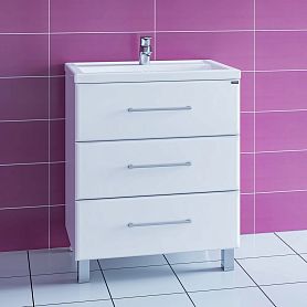 Тумба под раковину Санта Омега 70 напольная, с ящиками, цвет белый - фото 1