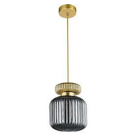Подвесной светильник Arte Lamp Hamal A6170SP-1GO, арматура золото, плафон стекло дымчатое - фото 1