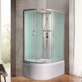 Душевая кабина River Nara Б/К XL 100/80/44 MT R 100x80, правая, стекло матовое, профиль хром матовый, без крыши - фото 1
