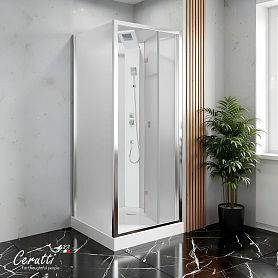 Душевая кабина Ceruttispa Bella90F 90x90, стекло матовое, профиль хром - фото 1