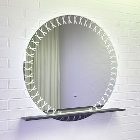 Зеркало Comforty Арзамас 80, с подсветкой, с полкой, цвет графит - фото 1