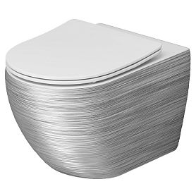 Унитаз Grossman Color GR-4411 SWS подвесной, безободковый, с сиденьем микролифт, цвет серебро / белый - фото 1