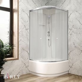 Душевая кабина Parly Bett 821 80х80, стекло матовое, профиль хром матовый, с крышей - фото 1
