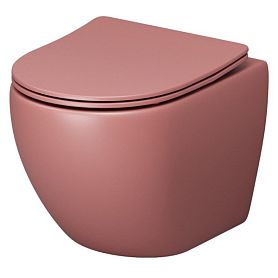 Унитаз Grossman Color GR-4455 PIMS подвесной, безободковый, с сиденьем микролифт, цвет розовый матовый - фото 1