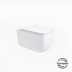 Унитаз Vincea Lina VT1-53T подвесной, безободковый, смыв Торнадо, с сиденьем микролифт, цвет белый - фото 1