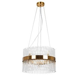 Подвесная люстра Arte Lamp Acapulco A1073LM-10PB, арматура полированная медь, плафон стекло прозрачное - фото 1