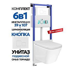 Комплект: Инсталляция JK04054+Кнопка JK021531WM белый+Verna T JK3031025 белый унитаз, смыв торнадо - фото 1