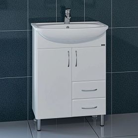 Тумба под раковину Санта Сити 60 напольная, с ящиками, цвет белый - фото 1