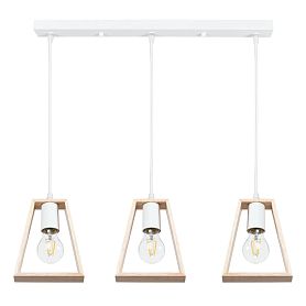 Подвесной светильник Arte Lamp Brussels A8030SP-3WH, арматура белый, плафон дерево бежевое - фото 1