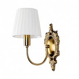 Бра Arte Lamp Gracie A7301AP-1PB, арматура медь, плафон ткань белая, 14х34 см - фото 1