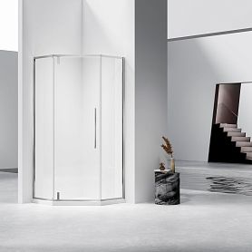 Душевой уголок Vincea Slim-N VSP-4SN 100x100, стекло прозрачное, профиль брашированный никель - фото 1