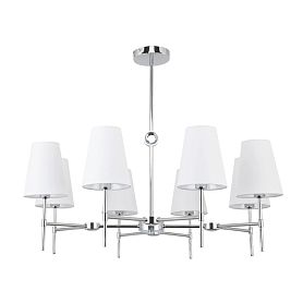 Подвесная люстра Arte Lamp Daniella A4104LM-8CC, арматура хром, плафон ткань белая - фото 1