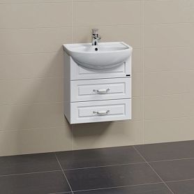 Тумба под раковину Санта Верона 50 подвесная, с ящиками, цвет белый - фото 1