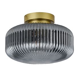 Потолочный светильник Arte Lamp Hamal A6170PL-1GO, арматура золото, плафон стекло дымчатое - фото 1