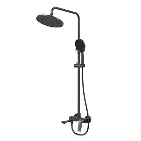 Душевая стойка Grossman Galaxy 500.K35.01.210, с верхним душем, смесителем, цвет черный матовый - фото 1