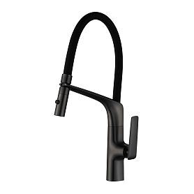 Смеситель Vincea VKF-115MB для кухни, с гибким изливом, цвет черный - фото 1
