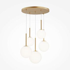 Подвесной светильник Maytoni Basic Form MOD321PL-05G1, арматура золото, плафон стекло белое - фото 1
