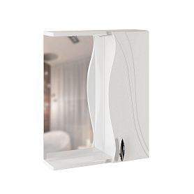 Шкаф-зеркало Mixline Лима 55, правый, с подсветкой, цвет белый - фото 1