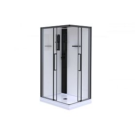 Душевая кабина Esbano Muse ESM-108CKR 100x80, правая, стекло прозрачное, профиль черный, с крышей - фото 1