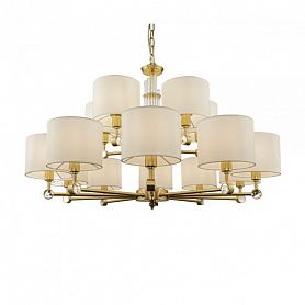 Люстра Maytoni Alloro MOD088PL-15BS, арматура бронза, плафоны текстиль белый - фото 1