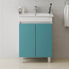 Тумба под раковину Оника Марви 60, цвет белый / бирюза - фото 1