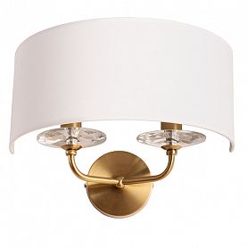 Бра Arte Lamp Jennifer A8555AP-2AB, арматура бронза, плафон ткань белая, 35х12 см - фото 1