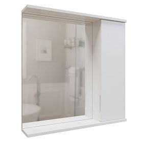 Шкаф-зеркало Mixline Лайн 70, правый, с подсветкой, цвет белый - фото 1