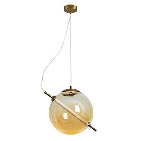 Подвесной светильник Arte Lamp Нolly A3230SP-1PB, арматура полированная медь, плафон стекло янтарное - фото 1