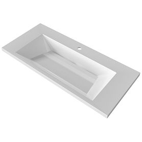 Раковина Stella Polar Лира 100x45 накладная, цвет белый - фото 1