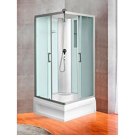 Душевая кабина River Quadro Б/К XL 90/41 MT 90x90, стекло матовое, профиль хром матовый, без крыши - фото 1