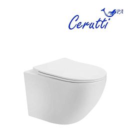 Унитаз CeruttiSPA Orlter Aria UF CT10572 подвесной, безободковый, с сиденьем микролифт, цвет белый - фото 1