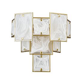 Настенный светильник Arte Lamp Theemin A4068AP-3SG, арматура матовое золото, плафон стекло белое - фото 1