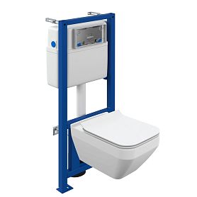 Комплект Cersanit: Унитаз Crea Square CO DPL EO Slim + Инсталляция Link Pro - фото 1