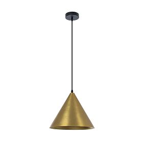 Подвесной светильник Arte Lamp David A7041SP-1BK, арматура черный, плафон металл латунь матовая - фото 1