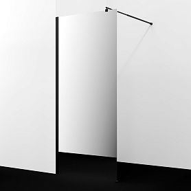 Душевая перегородка WasserKRAFT Rur 30W46MB-MR 110x200, стекло зеркальное, профиль графит - фото 1