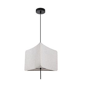 Подвесной светильник Arte Lamp Trixie A7085SP-1BK, арматура черная, плафон ткань бежевая - фото 1