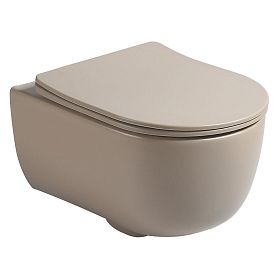 Унитаз Vincea Evo VT1-34SMC подвесной, безободковый, с сиденьем микролифт, цвет капучино матовый - фото 1