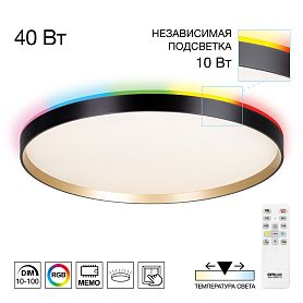 Накладной светильник Citilux Etalon CL750501R, арматура черная / золото - фото 1