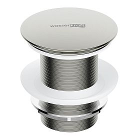 Донный клапан WasserKRAFT A342 для раковины, Push-Up, цвет никель - фото 1