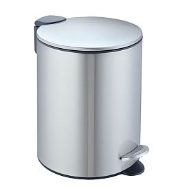 Ведро для мусора Weltwasser BETTA MT 5L, нажимной механизм, крышка Soft Close, 5 литров, цвет матовая сталь - фото 1
