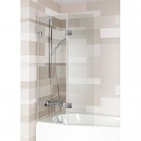 Шторка на ванну Riho Scandic Nxt X500 86 L, левая, с доводчиком, стекло прозрачное, профиль хром, для ванн Geta 170 - фото 1