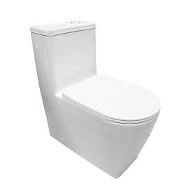 Унитаз-моноблок Joki Royal T JK86472103 напольный, безободковый, смыв Торнадо, с сиденьем микролифт, цвет белый - фото 1