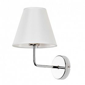 Бра Arte Lamp Elba A2581AP-1CC, арматура хром, плафон ткань белая, 18х23 см - фото 1