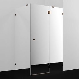 Душевой уголок WasserKRAFT Paar 88H10R-MR 120x100, правый, стекло зеркальное, профиль розовое золото - фото 1