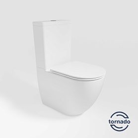 Унитаз-компакт Vincea Globo VT2-14T напольный, безободковый, смыв Торнадо, с сиденьем микролифт, цвет белый - фото 1